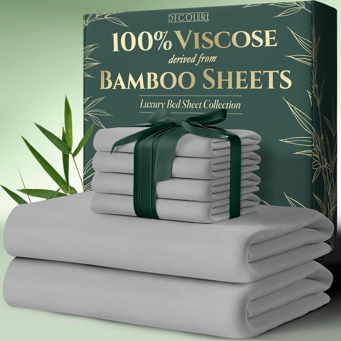 DECOLURE Bamboo Sheet Set – King, Cooling Taupe