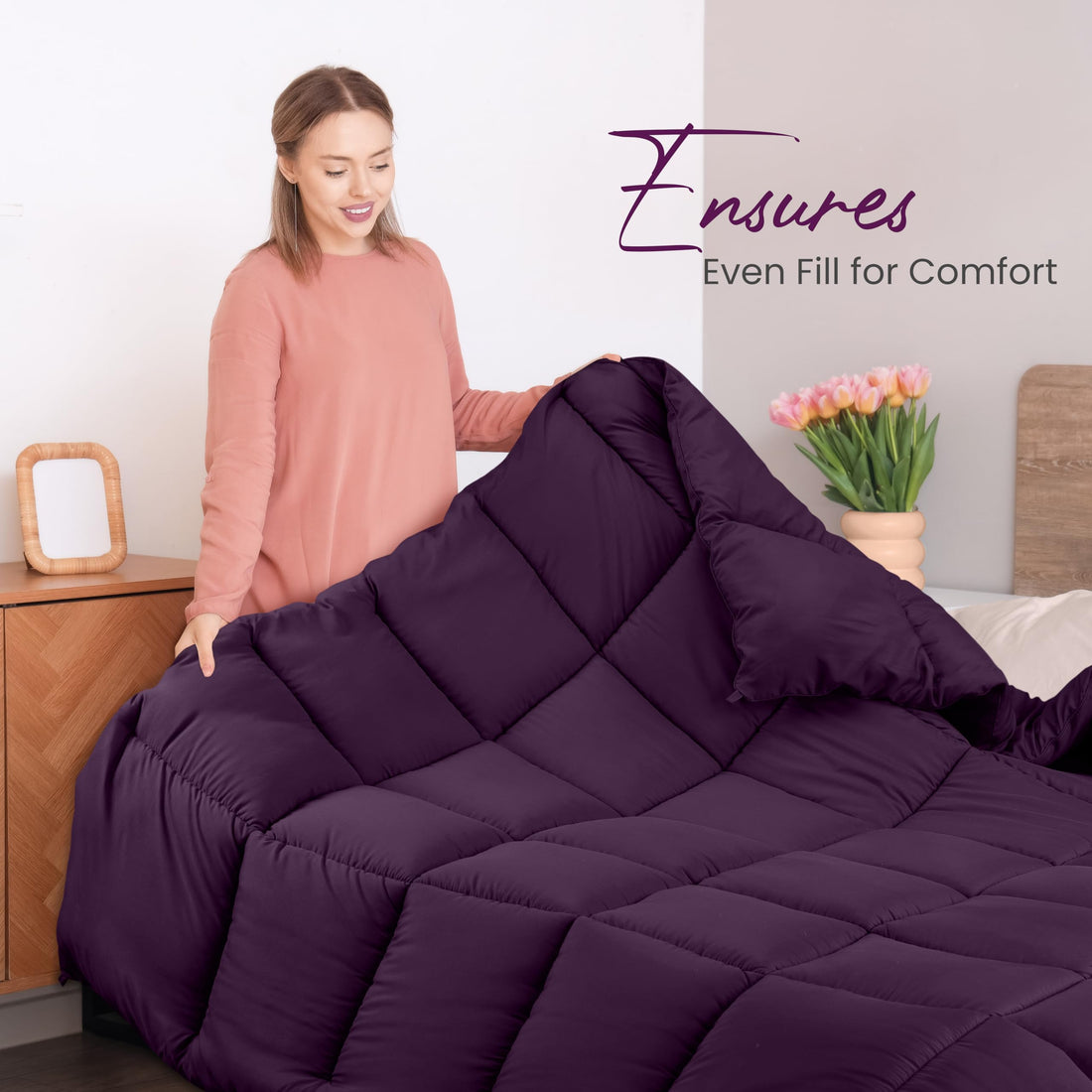Utopia Queen Comforter – White Down Alternative