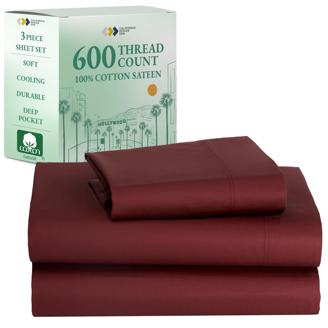 California Design Den King Sheet Set – 100% Cotton, White