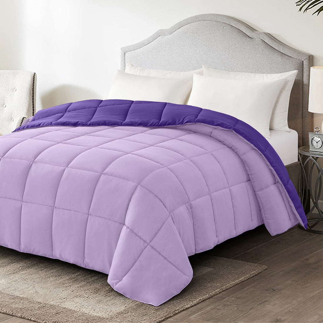 Homelike Moment Queen Comforter – Reversible Grey