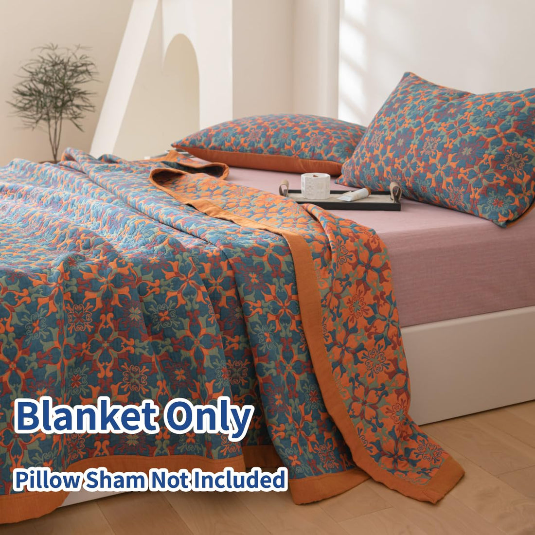 Cotton Jacquard Floral Quilt – King