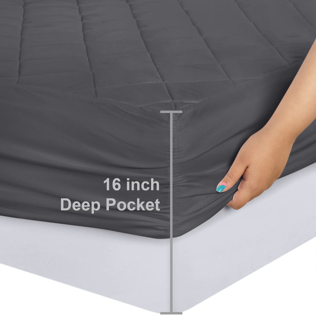 Utopia Quilted Mattress Pad – Queen, White