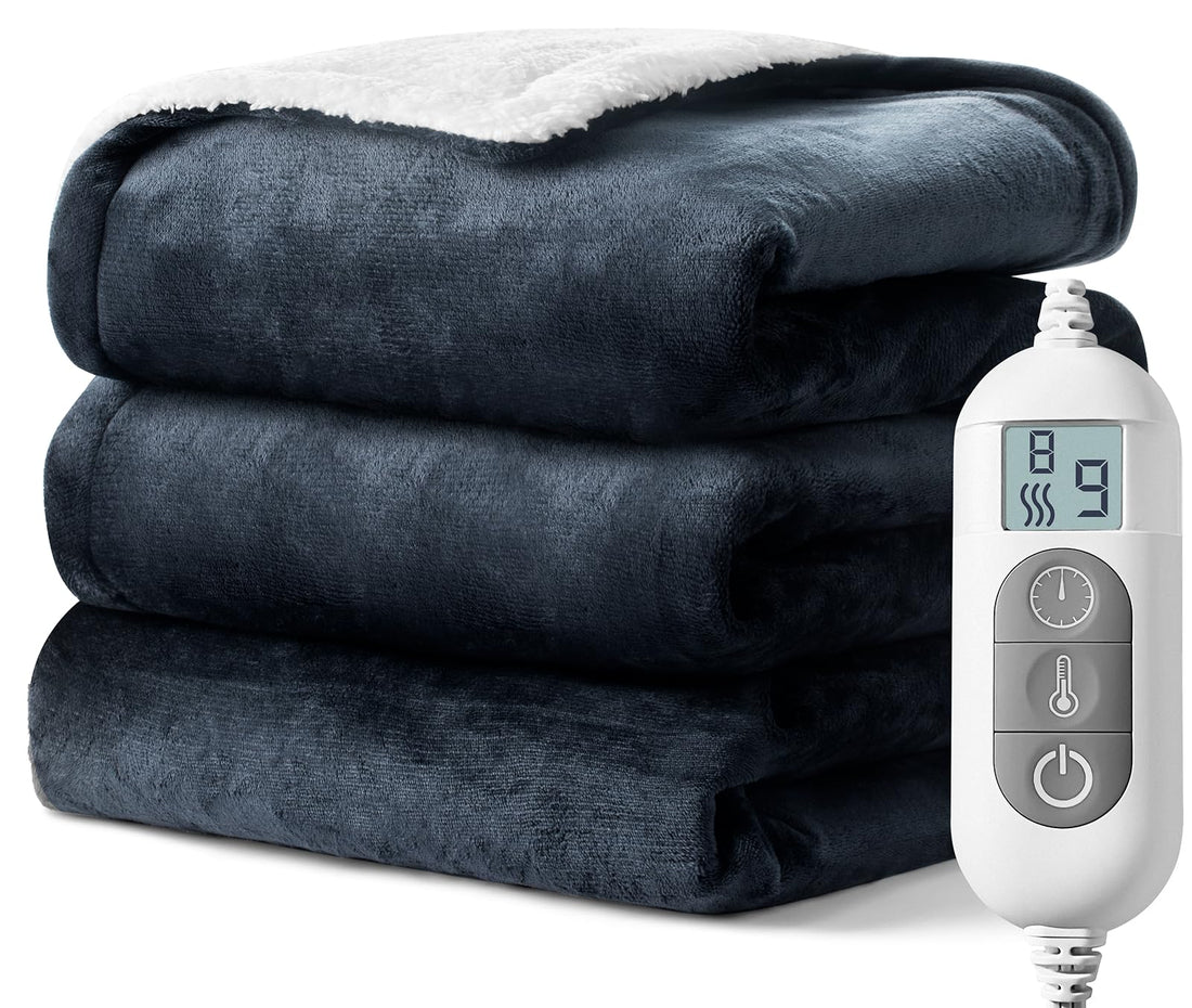 Electric Heated Throw – Flannel & Sherpa