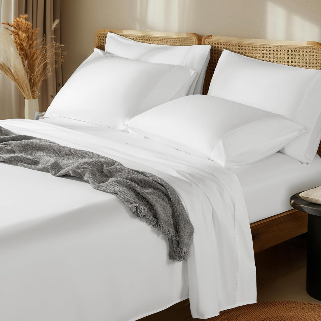 LBRO2M Egyptian Cotton Sheet Set – Queen, White