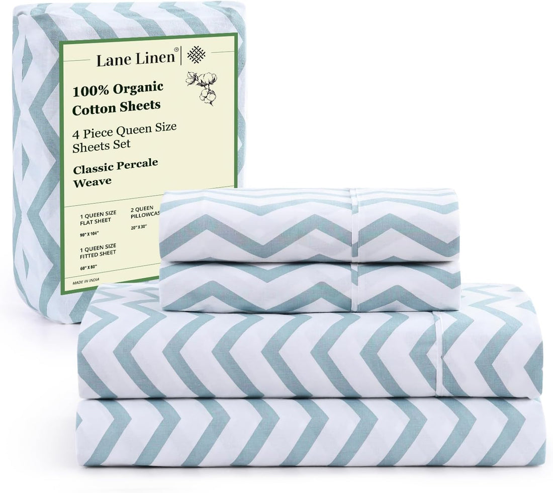 LANE LINEN Queen Organic Sheet Set – White
