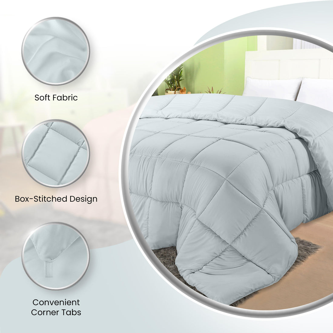 Utopia Queen Comforter – White Down Alternative