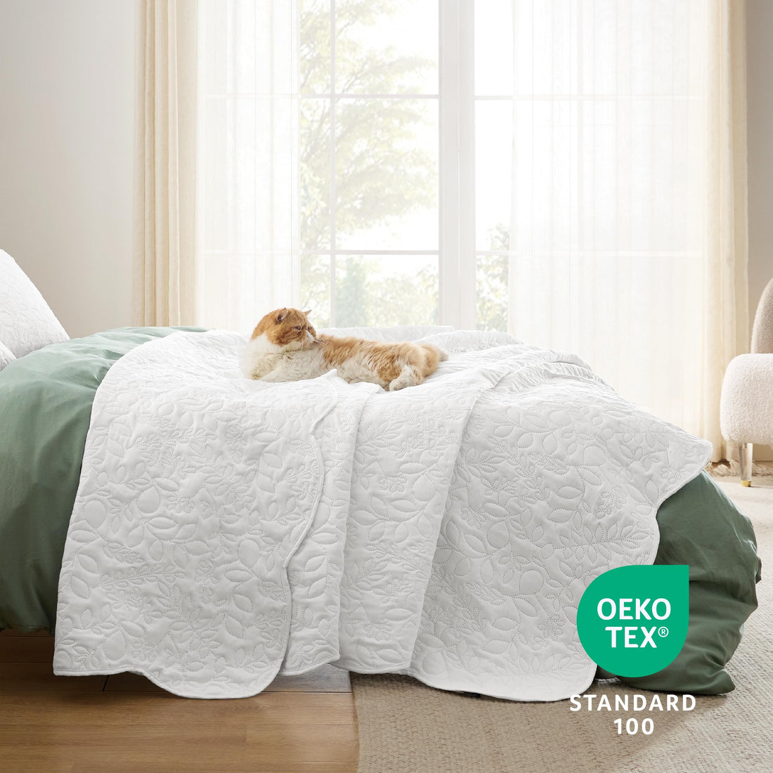 Bedsure Queen Quilt Set – White