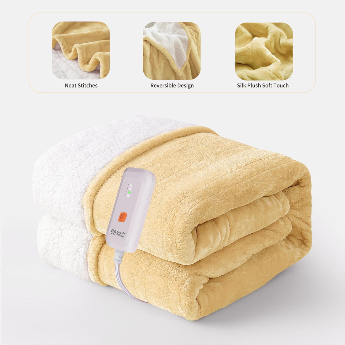 GOTCOZY Electric Heated Throw – Green, 50"x60"
