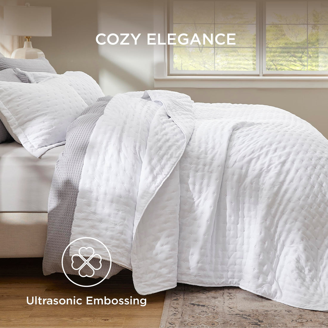 Bedsure Queen Quilt Set – White