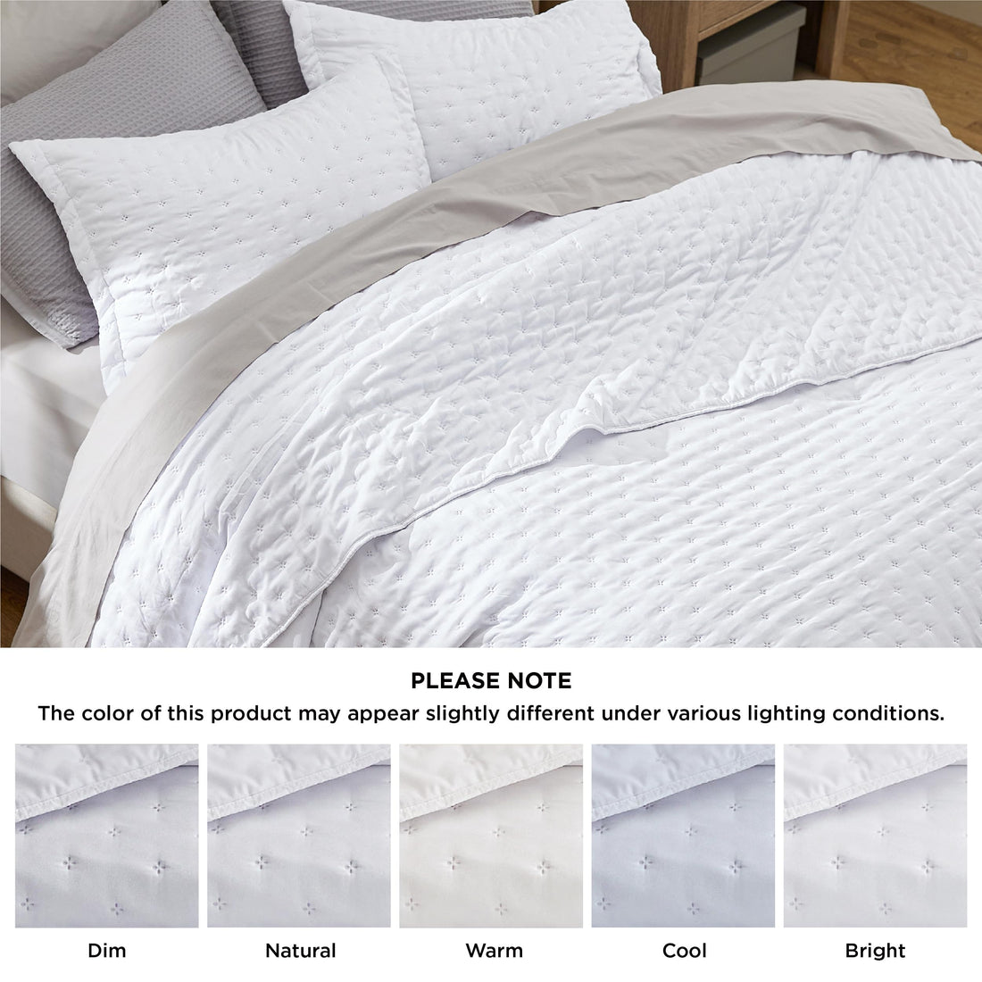Bedsure Queen Quilt Set – White