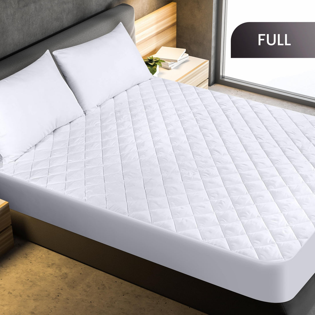 Utopia Quilted Mattress Pad – Queen, White