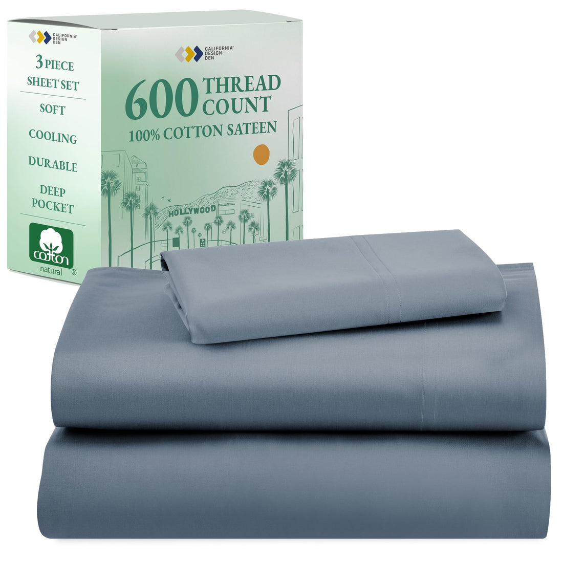 California Design Den King Sheet Set – 100% Cotton, White