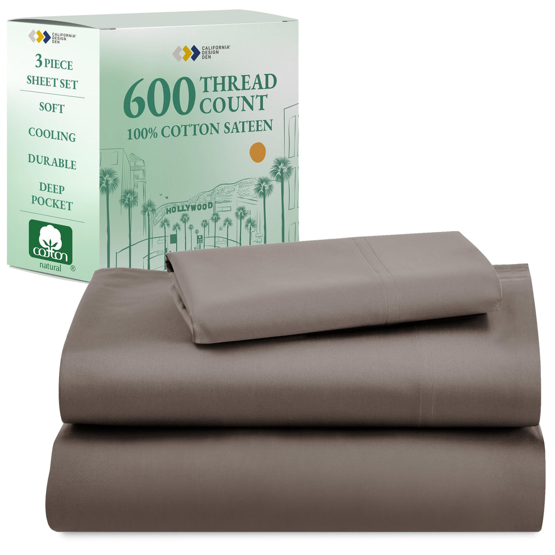 California Design Den King Sheet Set – 100% Cotton, White