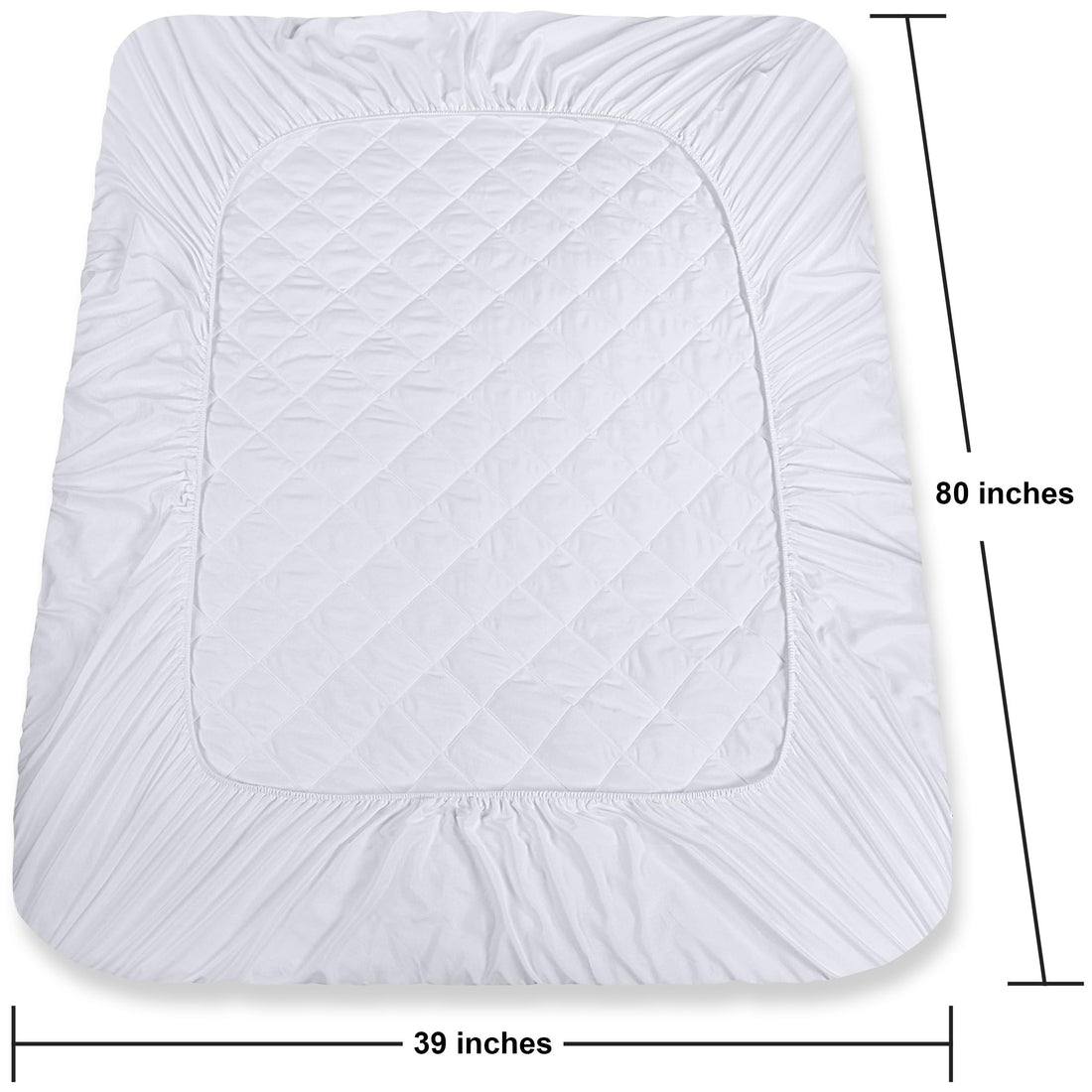 Utopia Quilted Mattress Pad – Queen, White