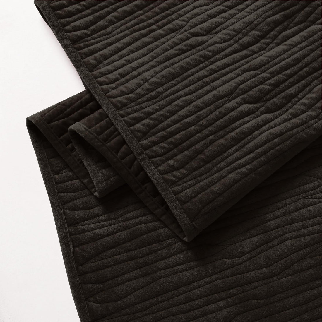 Velvet Striped Quilt – Queen Green