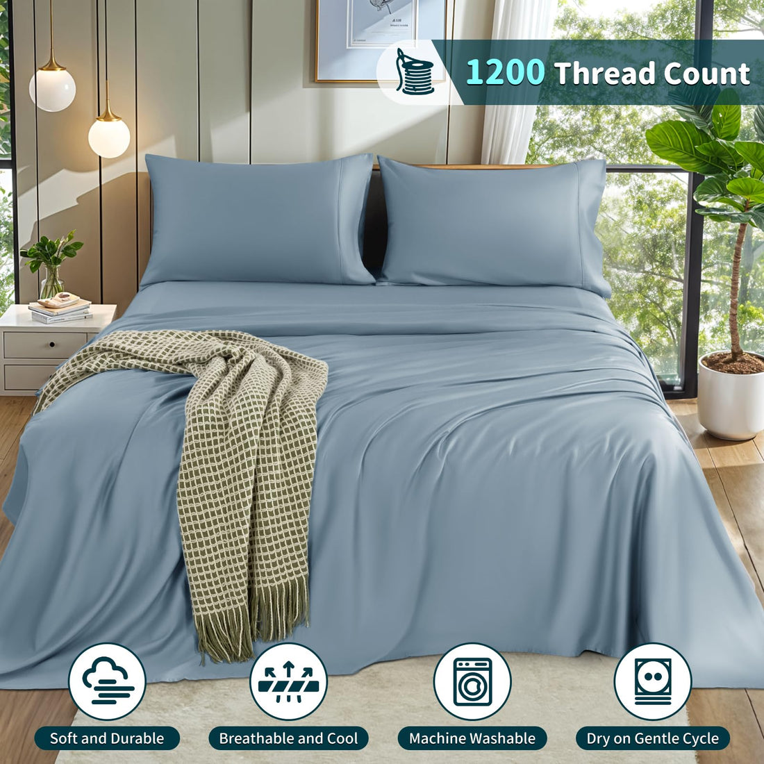 LBRO2M Cotton Sheets – King, Dark Grey