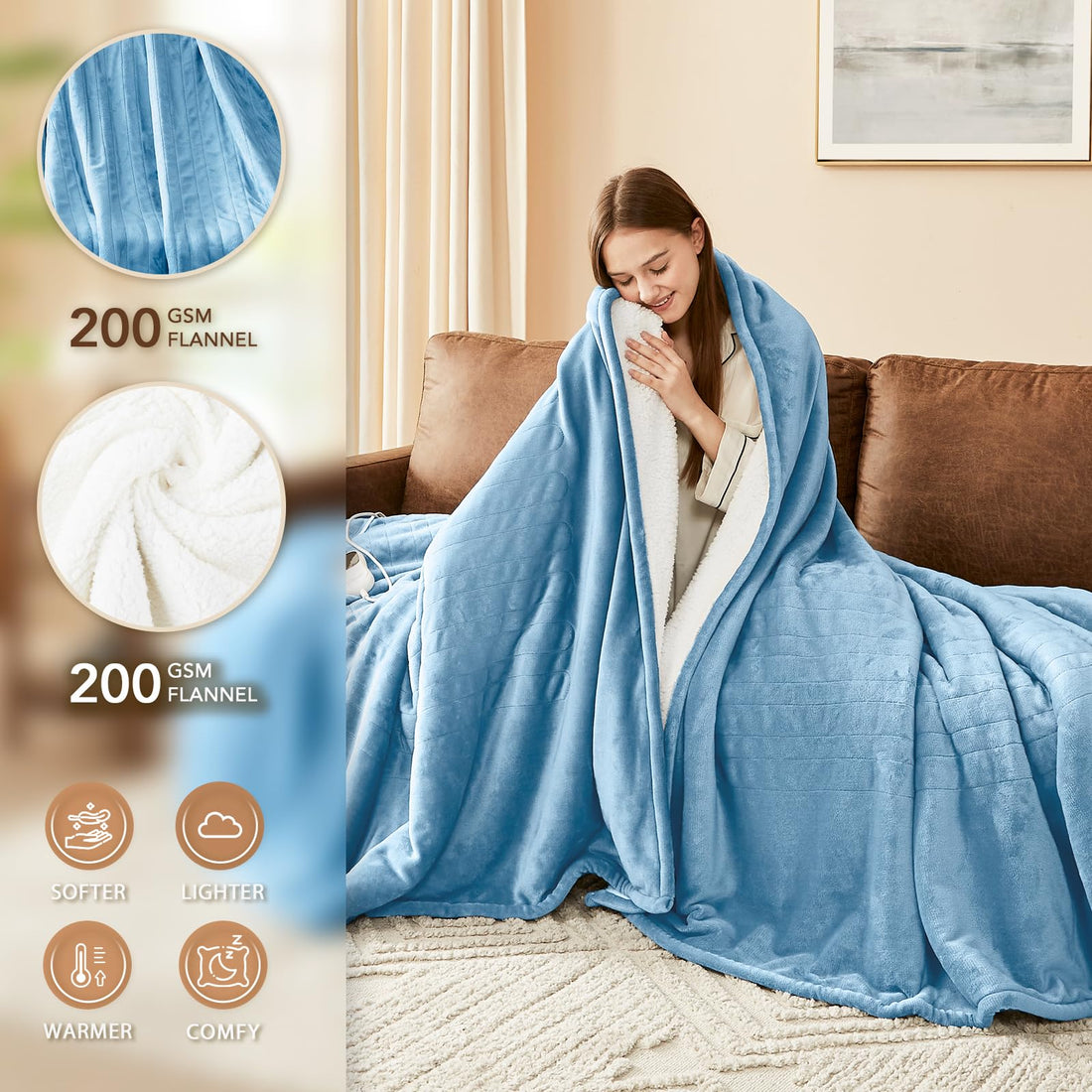 Homemate Twin Electric Blanket – Grey