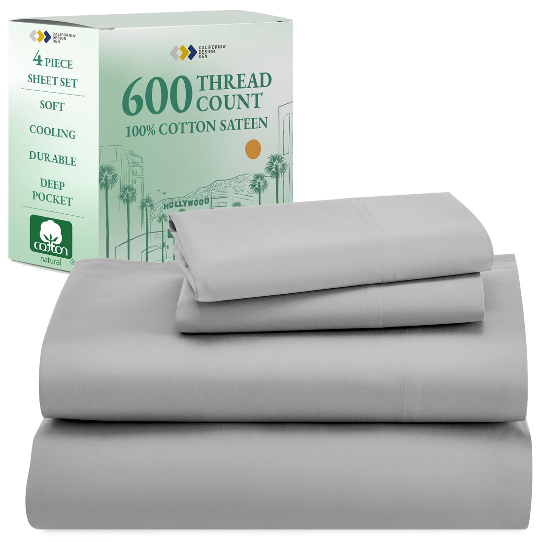California Design Den King Sheet Set – 100% Cotton, White