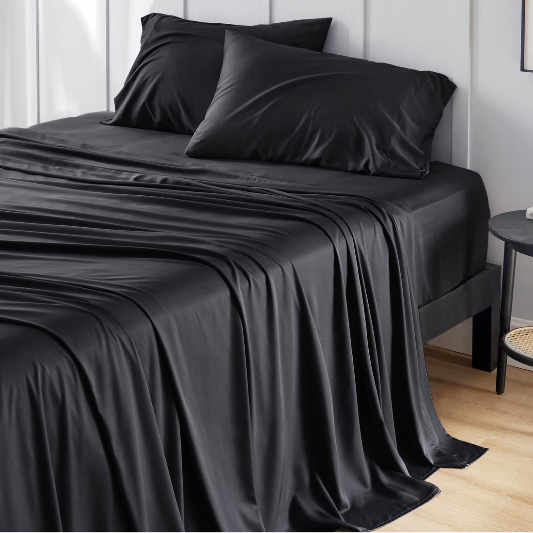 Bedsure King Cooling Bamboo Sheets – Light Beige