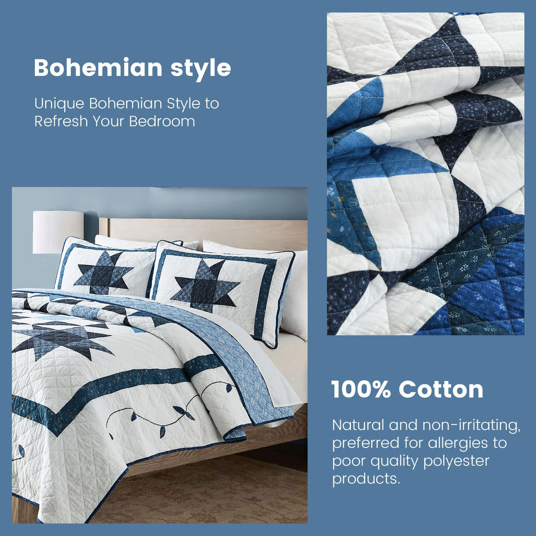 Secgo King Cotton Quilt Set