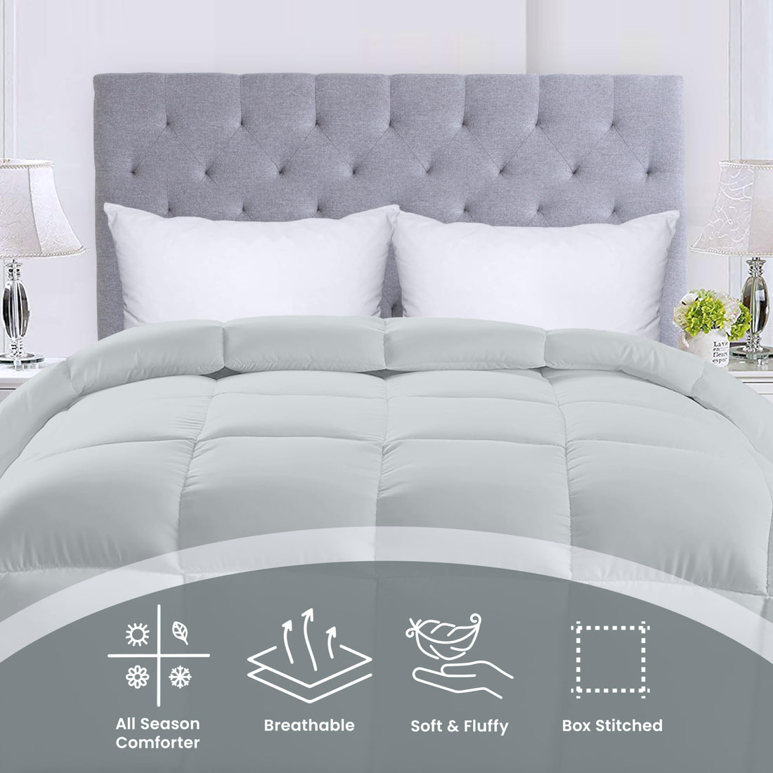 Utopia Queen Comforter – White Down Alternative