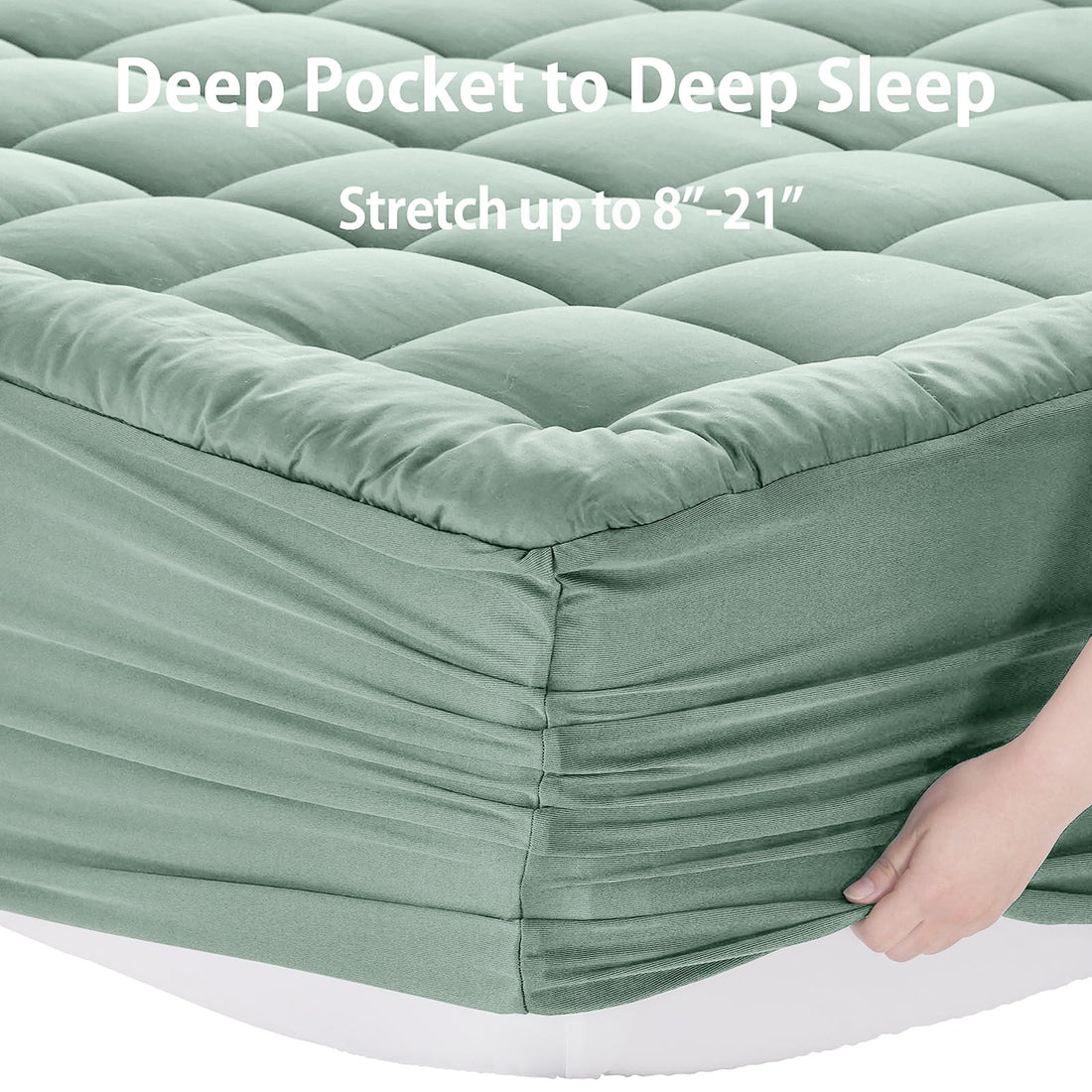 EASELAND Queen Mattress Pad – Pillow Top, White