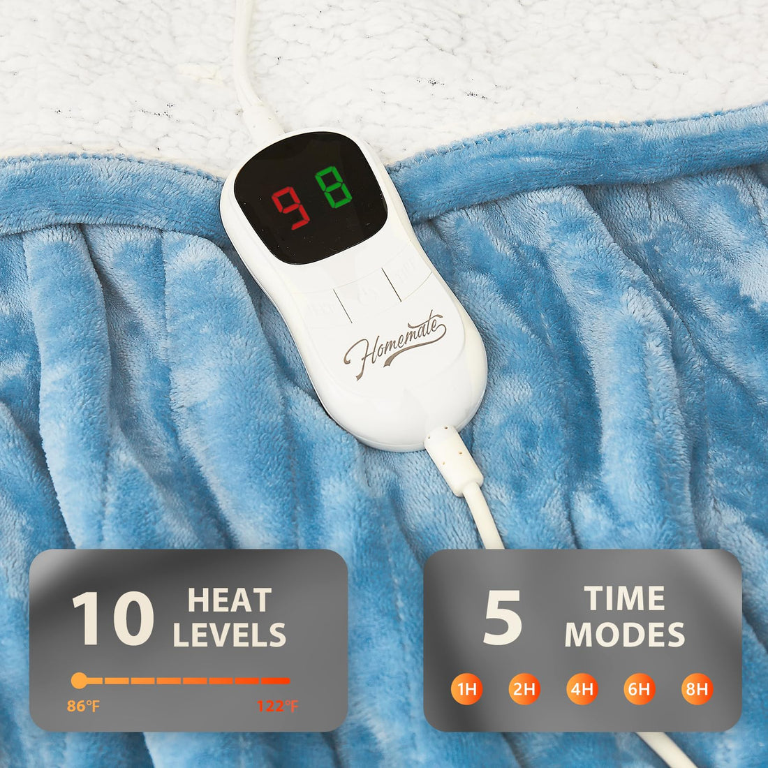 Homemate Twin Electric Blanket – Grey