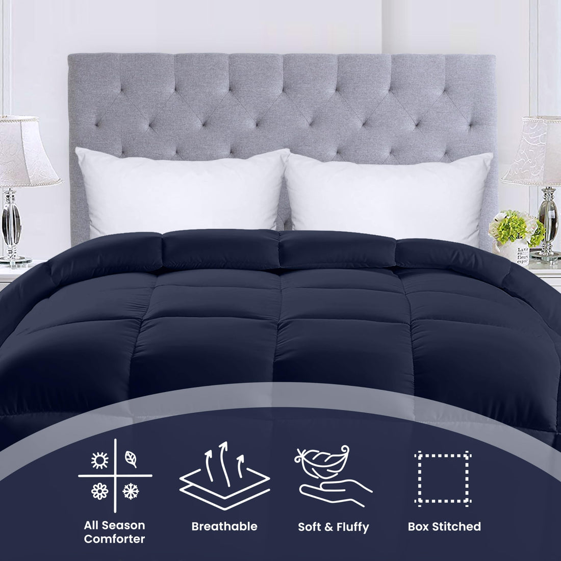 Utopia Queen Comforter – White Down Alternative