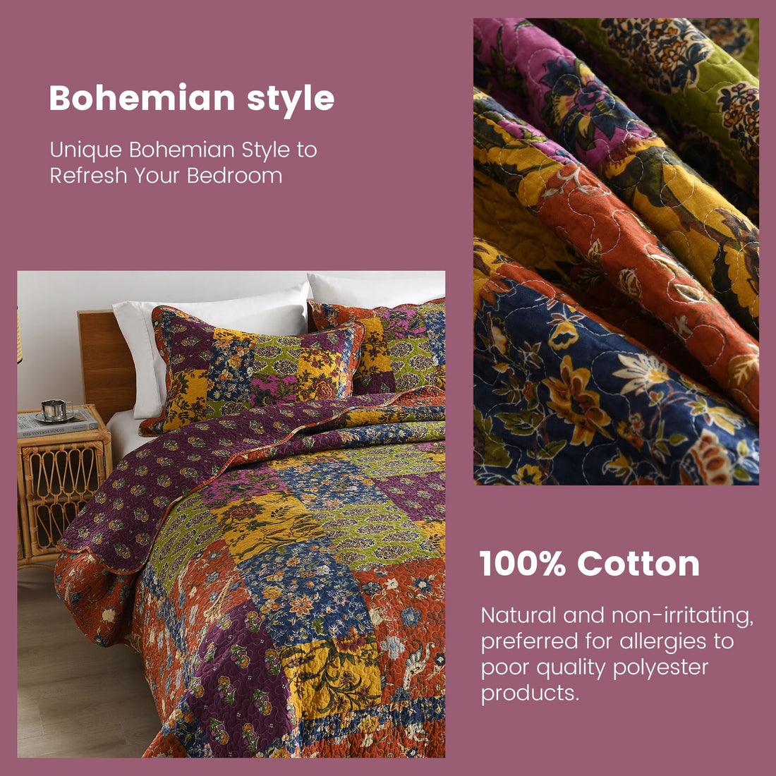 Secgo King Cotton Quilt Set