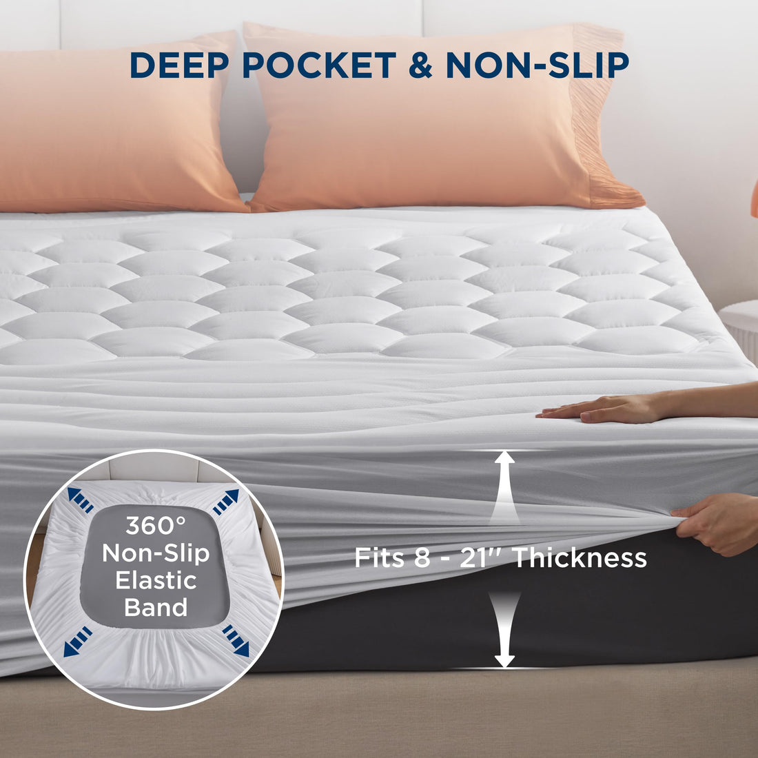 Bedsure Twin XL Mattress Pad – White