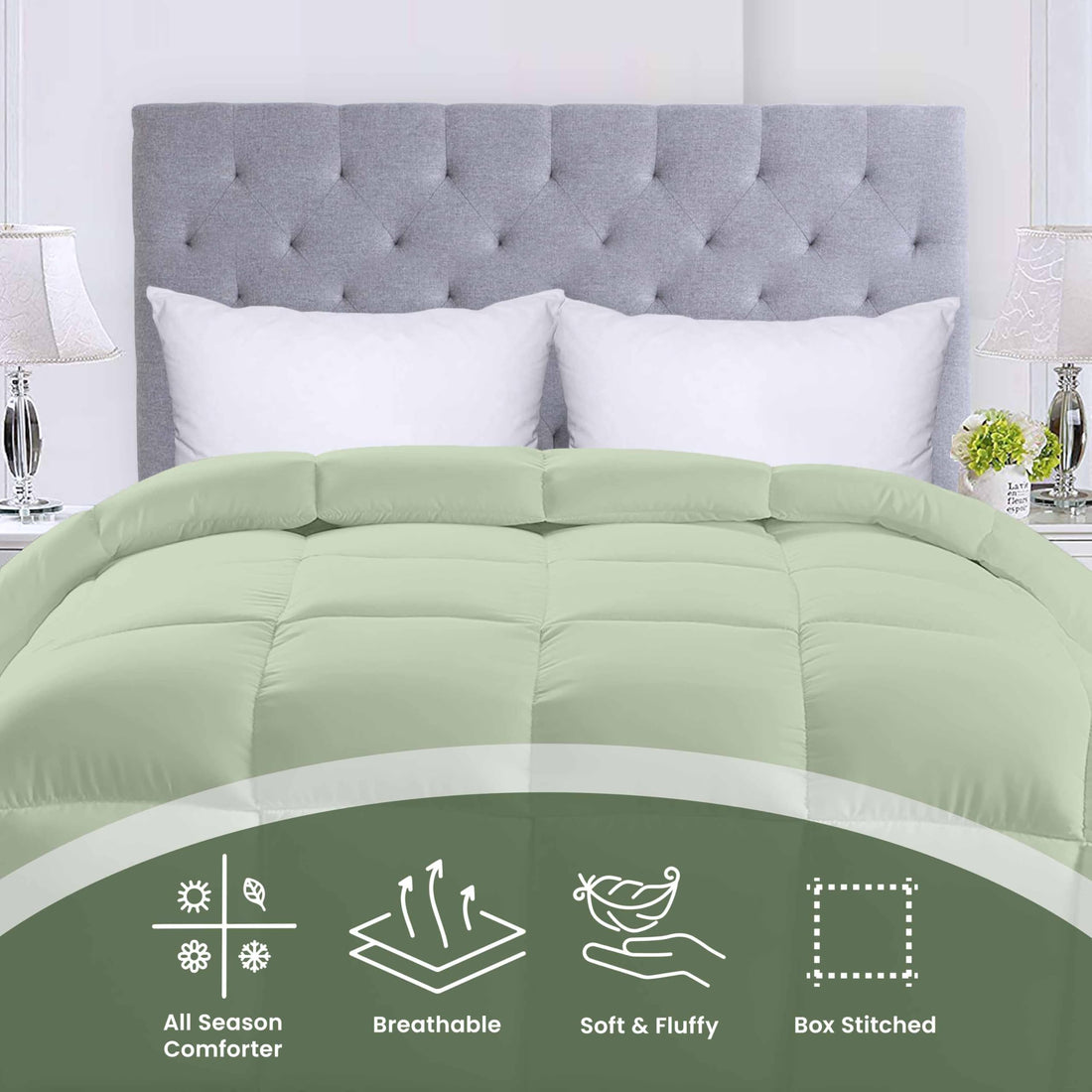 Utopia Queen Comforter – White Down Alternative