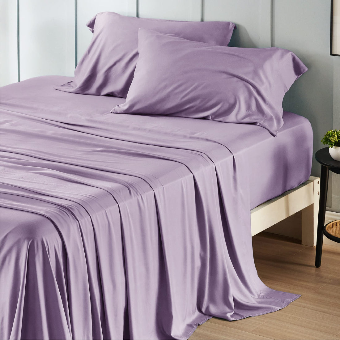 Bedsure King Cooling Bamboo Sheets – Light Beige