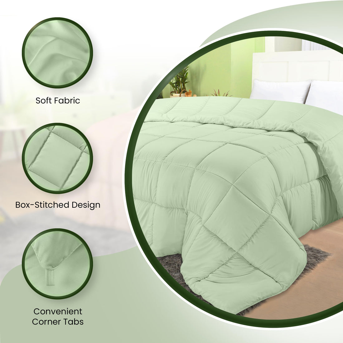 Utopia Queen Comforter – White Down Alternative