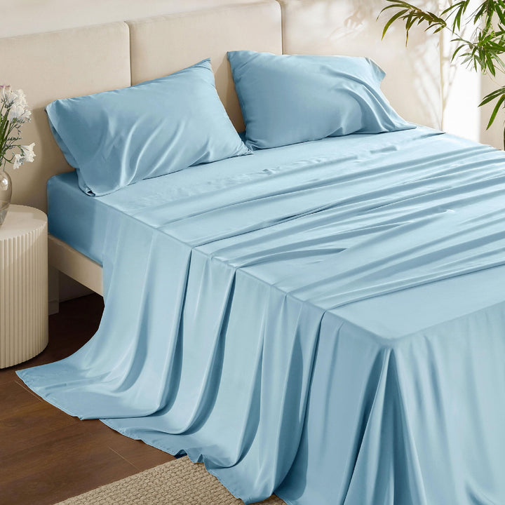 Bedsure King Cooling Bamboo Sheets – Light Beige