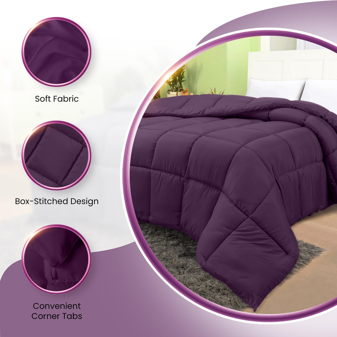 Utopia Queen Comforter – White Down Alternative
