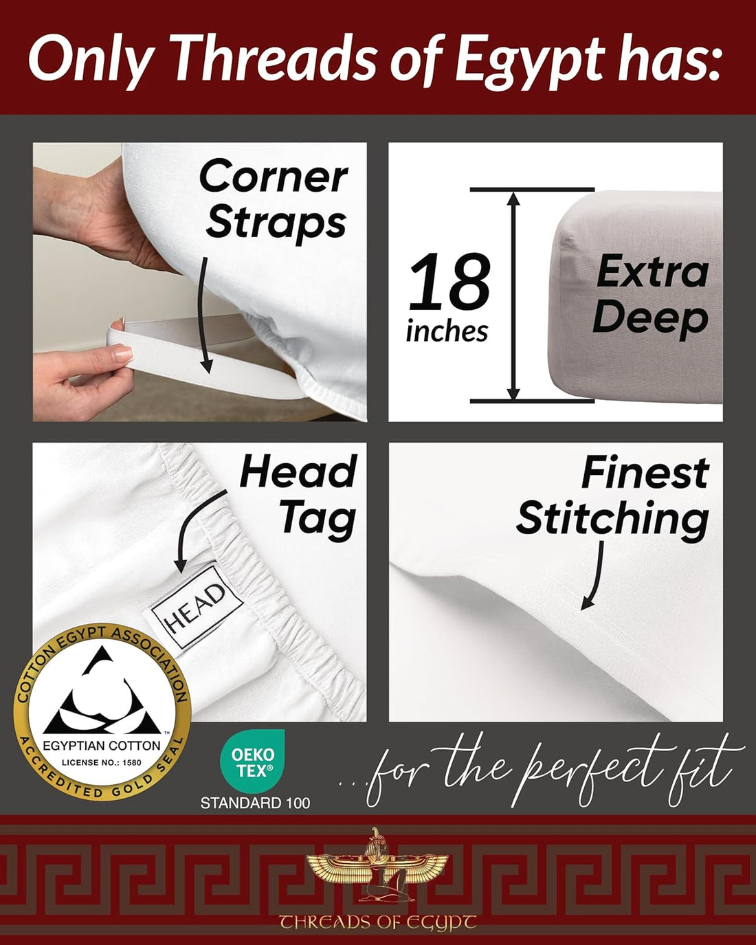 Egyptian Cotton Sheets – Queen, 1200 TC, White