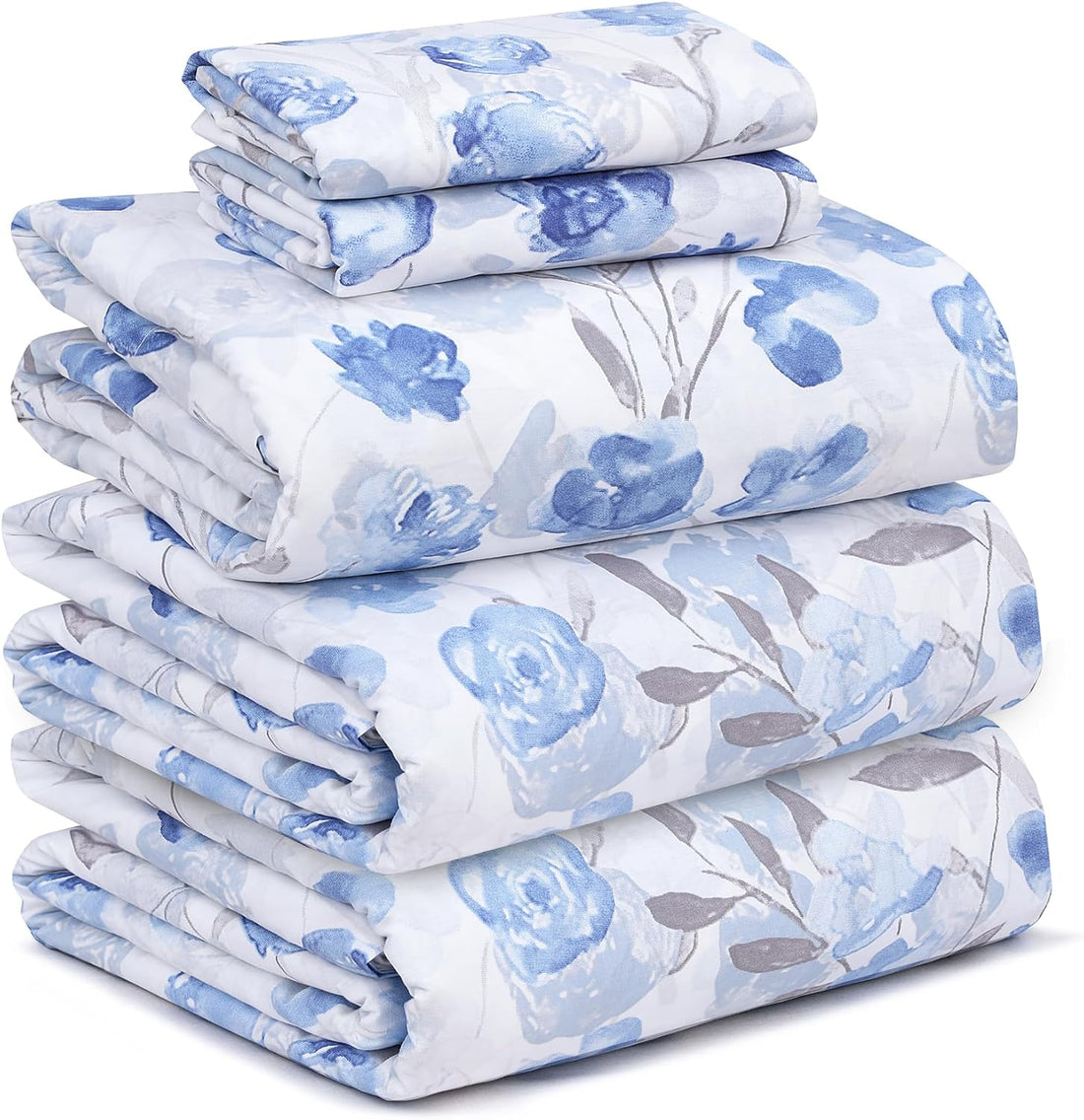 RUVANTI Split King Cotton Sheet Set – Floral, 5PC