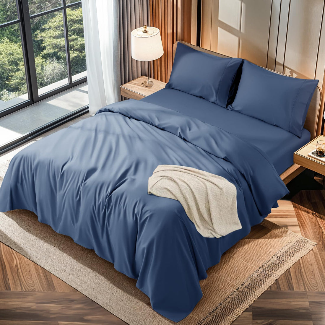 LBRO2M Cotton Sheets – King, Dark Grey