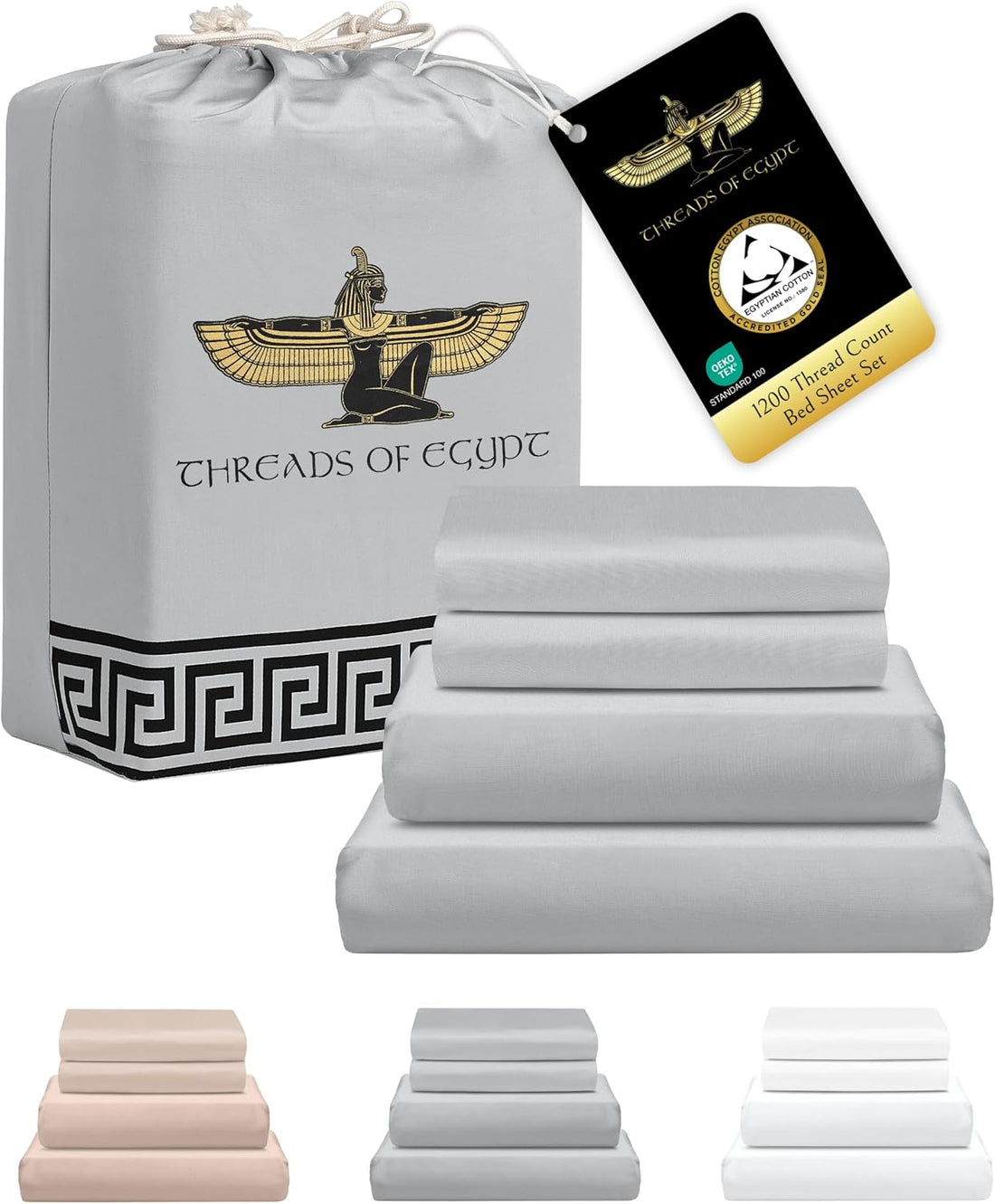 Egyptian Cotton Sheets – Queen, 1200 TC, White