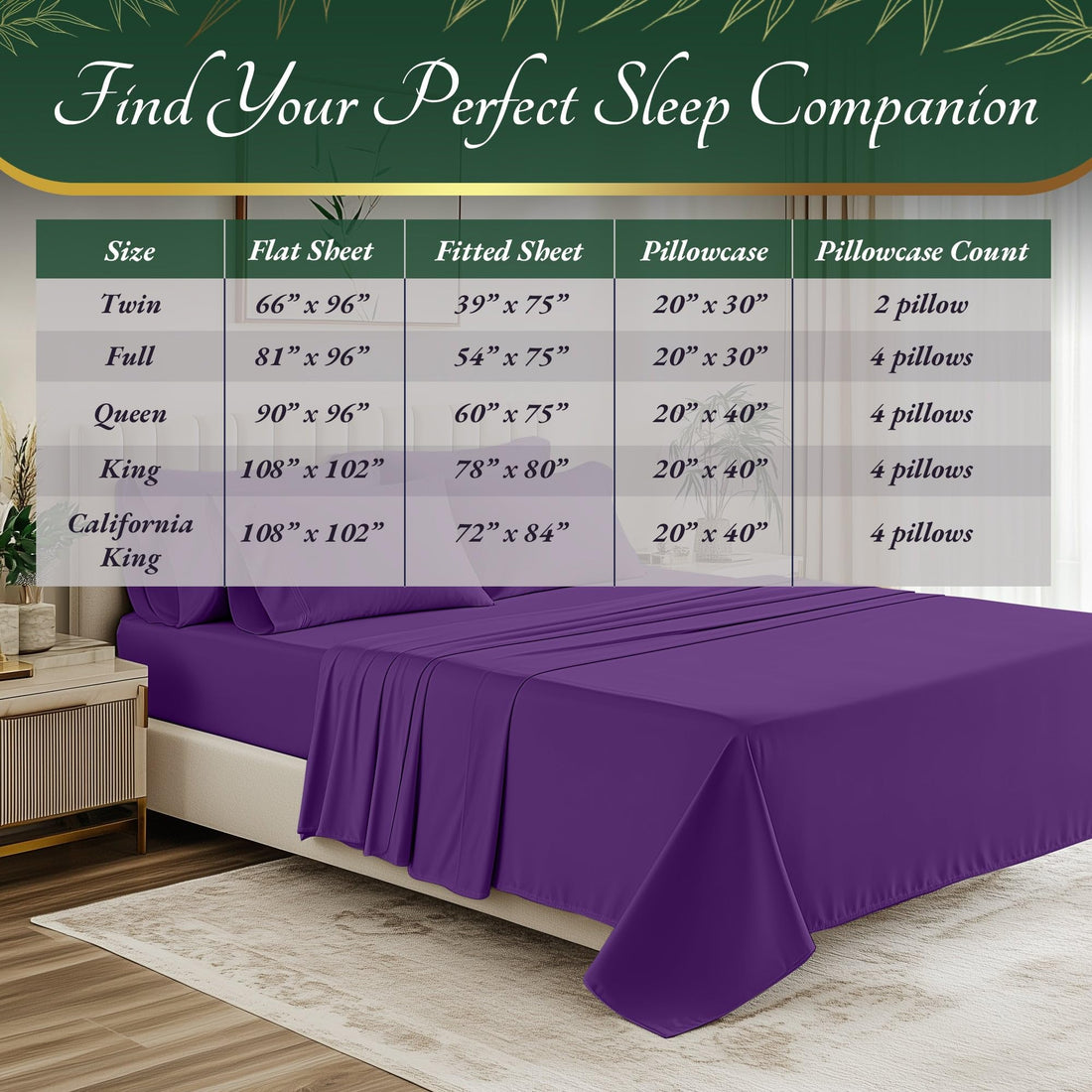 DECOLURE Bamboo Sheet Set – King, Cooling Taupe
