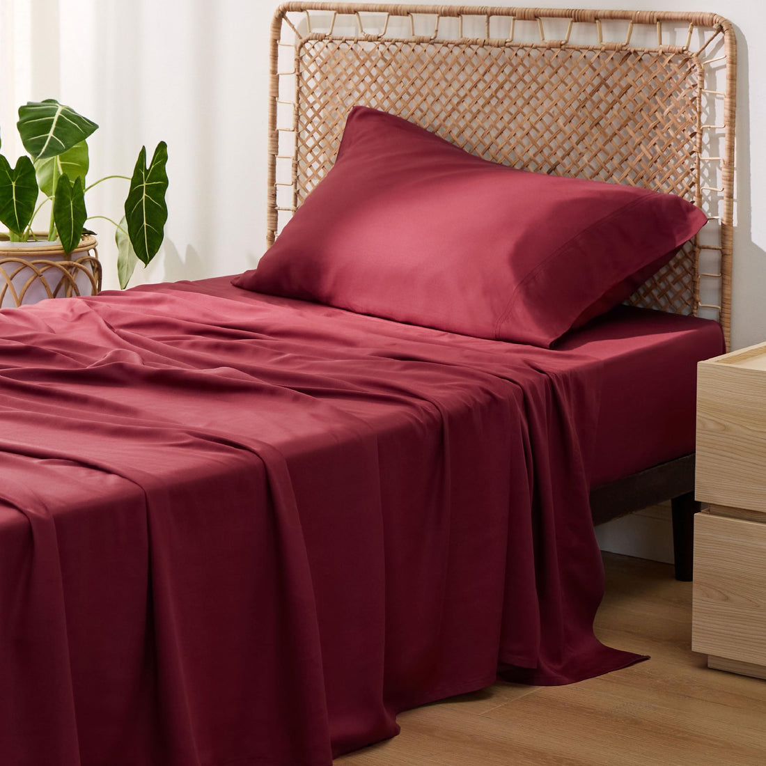Bedsure King Cooling Bamboo Sheets – Light Beige