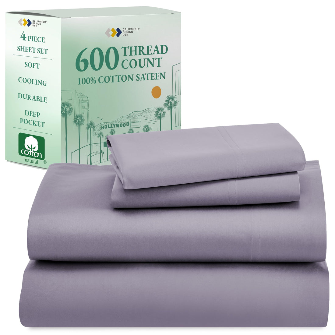 California Design Den King Sheet Set – 100% Cotton, White