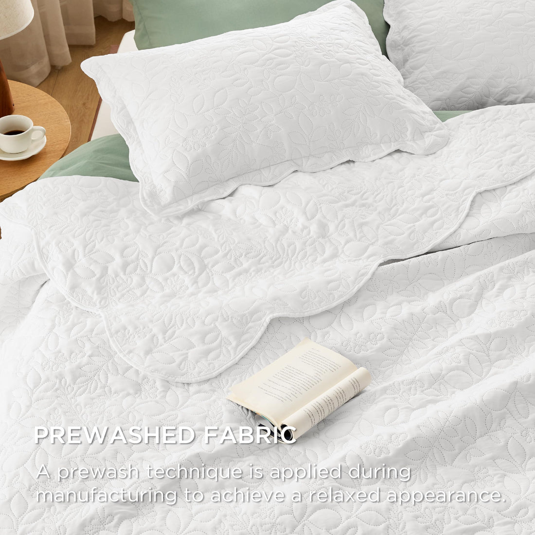 Bedsure Queen Quilt Set – White