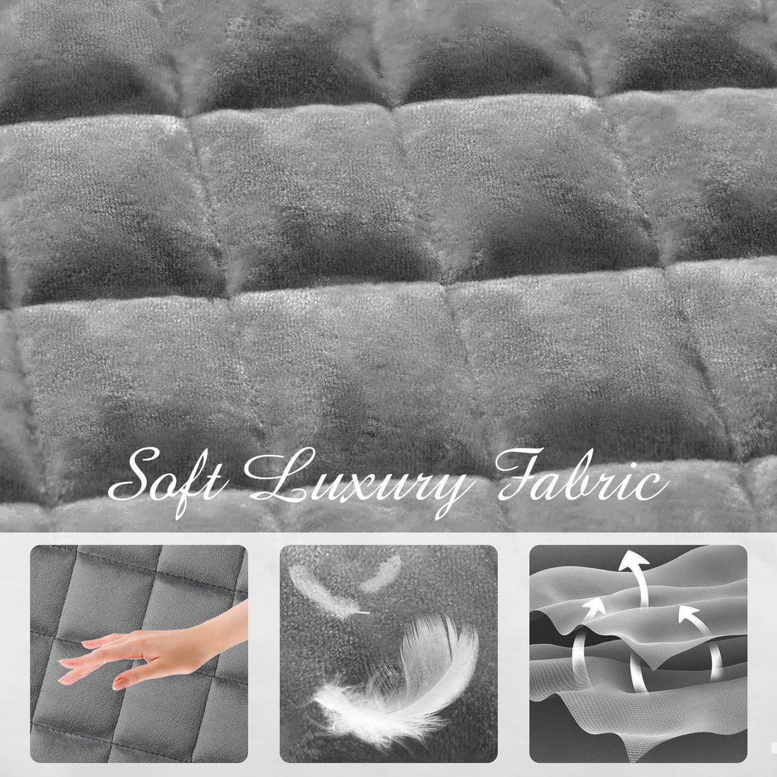 Velvet King Quilt Set – Cream