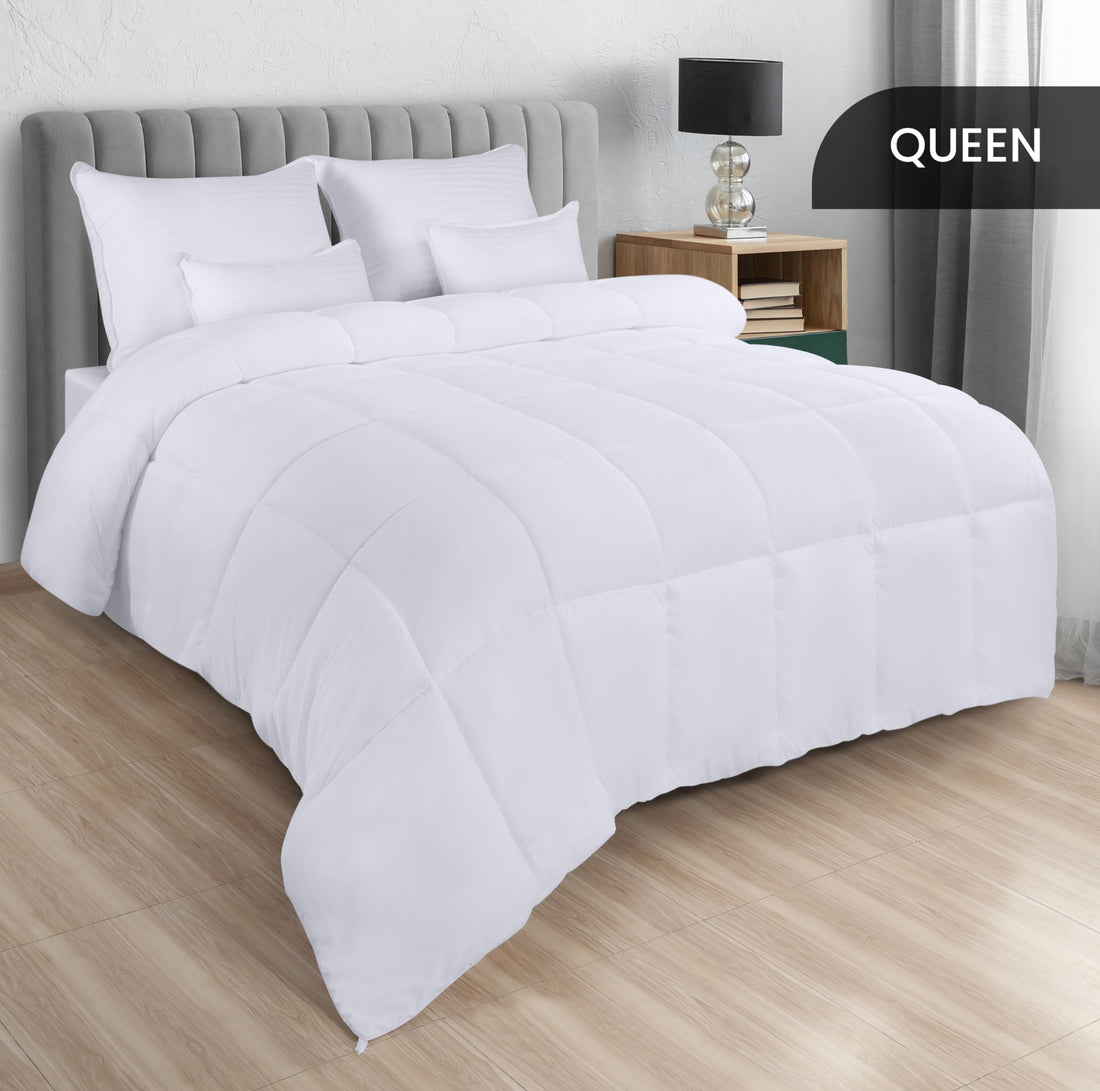 Utopia Queen Comforter – White Down Alternative