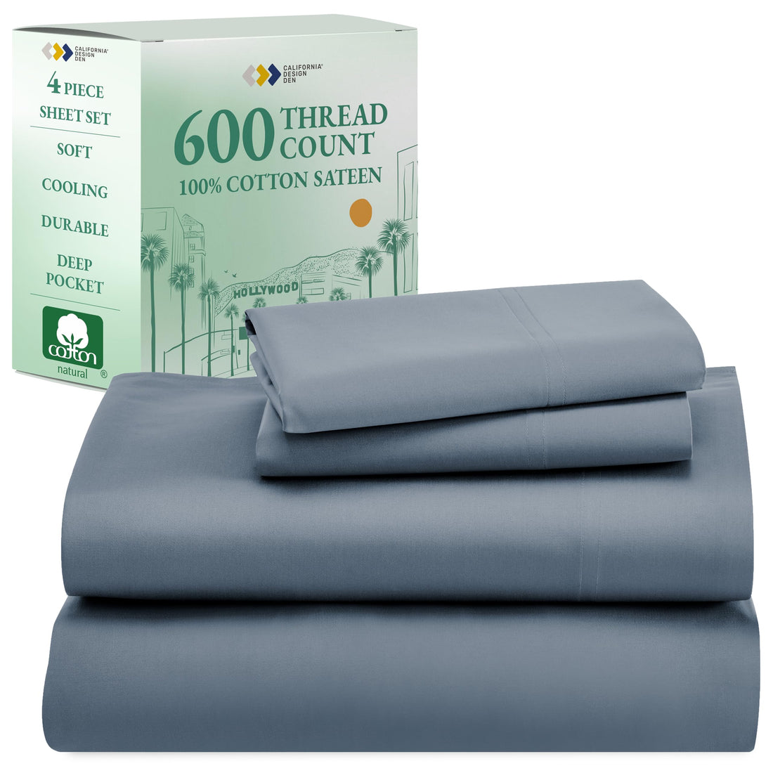 California Design Den King Sheet Set – 100% Cotton, White