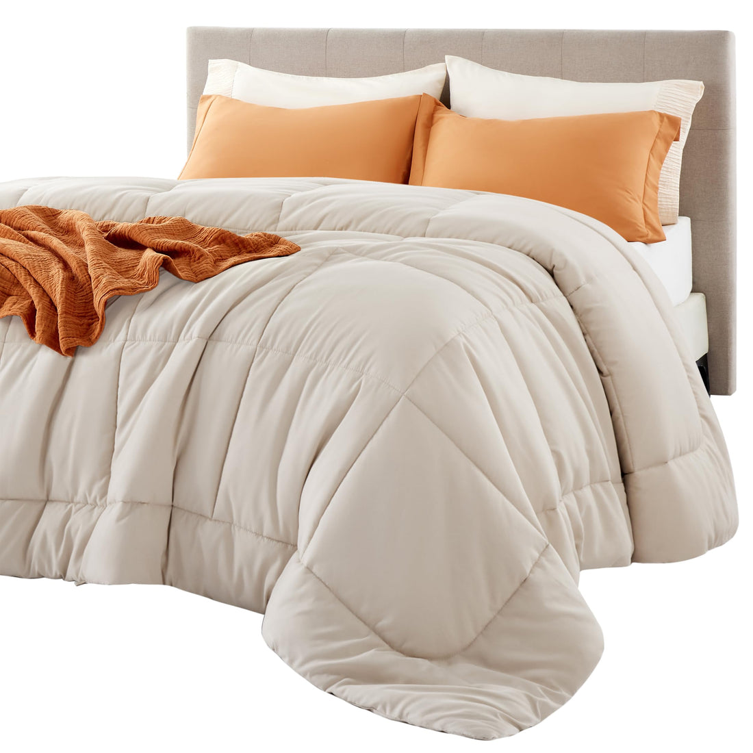 Bedsure Queen Comforter – White Down Alternative