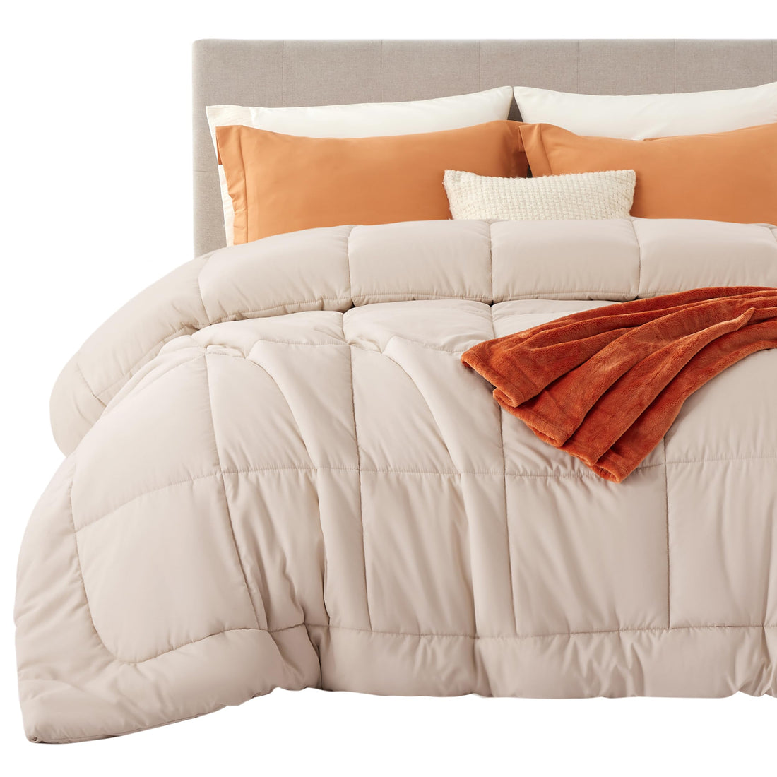 Bedsure Queen Comforter – White Down Alternative
