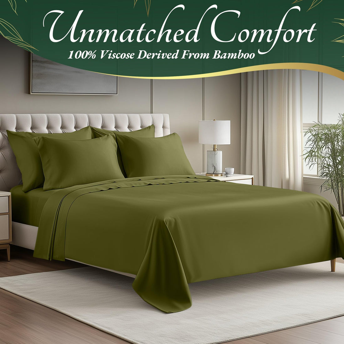DECOLURE Bamboo Sheet Set – King, Cooling Taupe