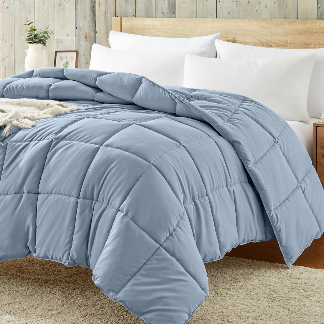 Homelike Moment Queen Comforter – Reversible Grey
